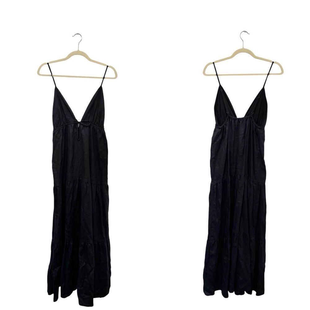 NEW REFORMATION Odella Linen Dress in black - Picture 7 of 9